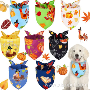 2020 Dog Bandana Pumpkin Reversible Triangle Accessories